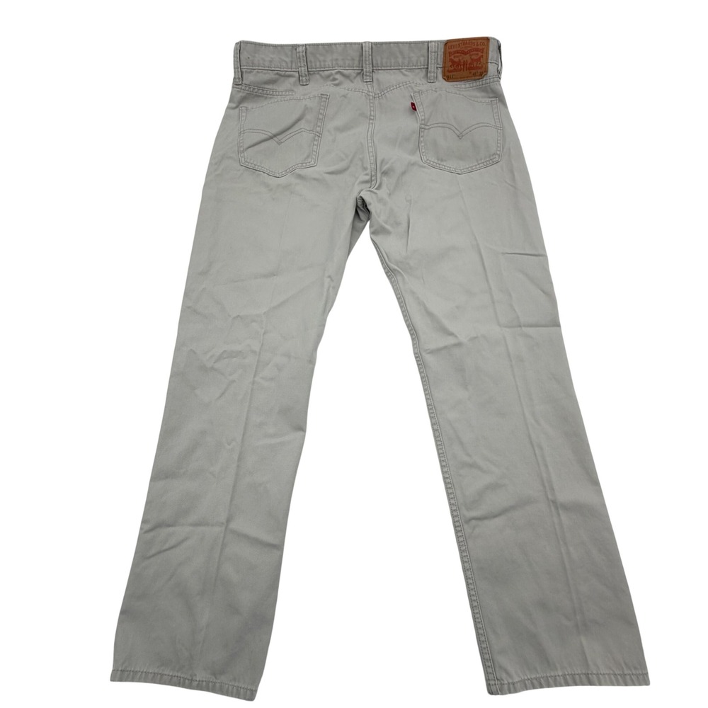 Levi 511 Slim Fit Gray Khaki Twill Pants Mens 40x32 Red Tab 00511-1609 - Picture 3 of 8